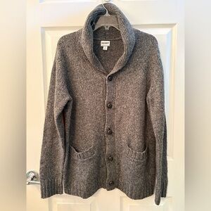Old Navy Wool Blend Shawl Collar Cardigan Elbow Patch Grandpa Preppy Size M